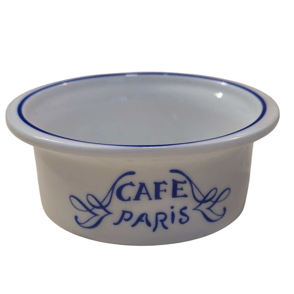Bernardaud Limoges France Cafe Paris Porcelain Ramekin Small Bowl White Blue